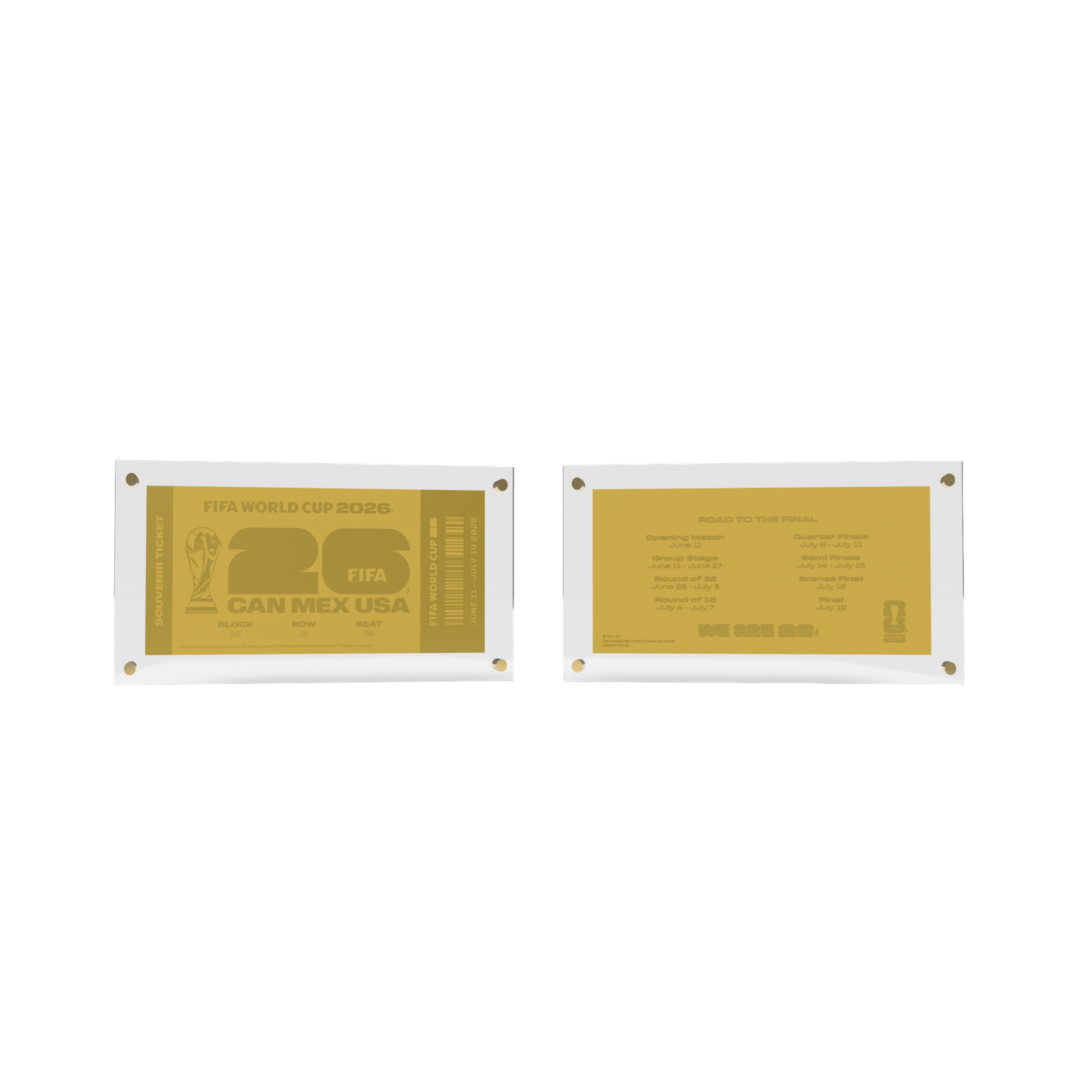 FIFA World Cup 2026™ Gold Metal Replica Ticket